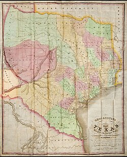 Mapa histórico de Texas de Stephen F. Austin