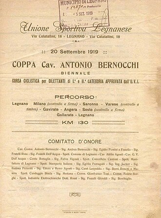 Ciclistas en plena competición durante la Coppa Bernocchi