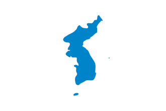 Bandera de la unificación coreana utilizada desde 2006, con la isla de Ulleungdo al este.
