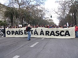 Manifestación de la Geração à Rasca en Lisboa