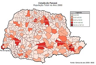 Distribución de la Población del Estado de Paraná