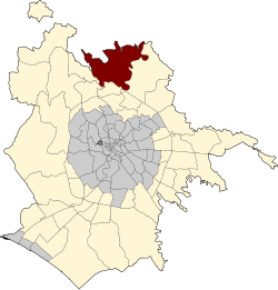 Detalle del territorio y entorno urbano de Prima Porta