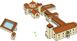 Reconstitución de la apariencia posible del Palacio de Carlomagno