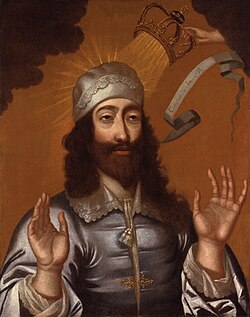 Carlos I de Inglaterra recibiendo la corona