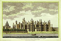 Ilustración histórica del palacio de Richmond en época Tudor
