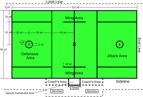 Esquema del terreno de juego de lacrosse