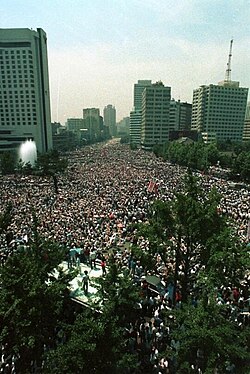 Protestas democráticas en Seúl en 1987