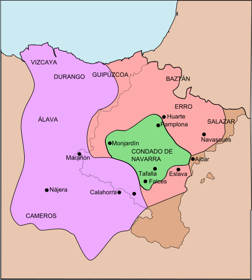 Reparto del Reino de Pamplona tras la muerte de Sancho IV el de Peñalén en 1076