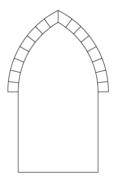 Representación geométrica de un arco apuntado