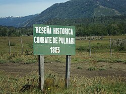 Cartel indicando el lugar histórico donde tuvo lugar el combate.