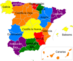 Mapa histórico de los estados de la constitución federal