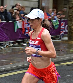 Natalia Romero Jaramillo durante la prueba de maratón en Londres 2012.