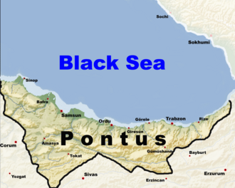 Mapa de la región histórica del Ponto