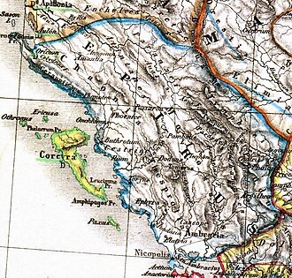 Mapa histórico del Epiro medieval