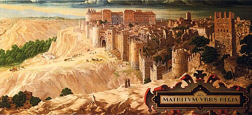 Representación imaginaria de la Puerta de la Vega por Pierre Schild en 1956