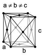 Estructura cristalina correspondiente al sistema ortorrómbico.