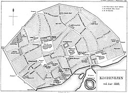 Reconstrucción histórica de Copenhague alrededor del año 1500