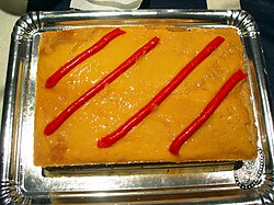 Pastel decorado con la bandera de Cataluña para el Día de San Jorge