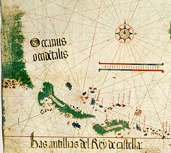 Mapa histórico de las Antillas