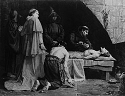 Grabado histórico sobre la muerte de Pietro Torrigiano