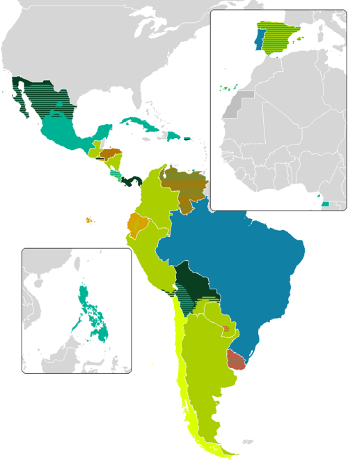 Mapa conceptual con los diferentes nombres de las bebidas carbonatadas por país