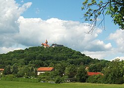 Paisaje de Veste Heldburg en el sur de Turingia