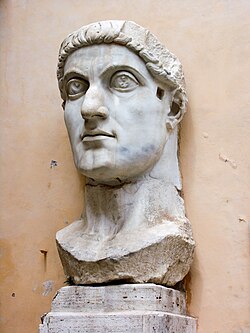 Retrato e ilustración de Constantino I