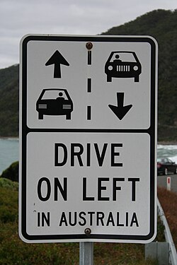 Señal de tráfico en Australia