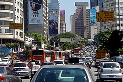 Congestión de tráfico en São Paulo