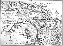 Mapa histórico del istmo de Darién y Panamá