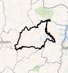 Mapa geográfico del Departamento de Caaguazú