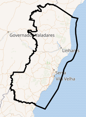 Mapa del estado de Espírito Santo