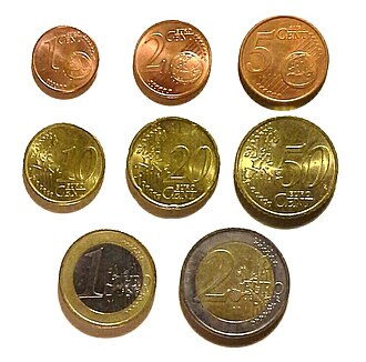 Reverso común de las ocho denominaciones de las monedas de euro