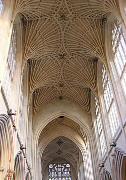Bóvedas de abanico en la Abadía de Bath , Inglaterra