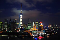 Vista panorámica de Shanghái, China.