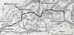 Frente de combate en la zona de Mort-Homme en mayo de 1916