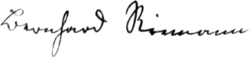 Firma manuscrita de Bernhard Riemann