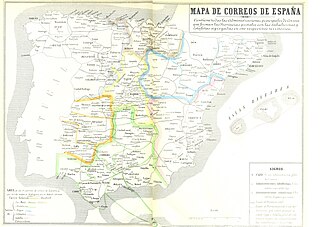 Mapa administrativo de Correos de 1857