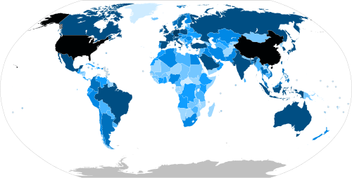 Mapa mundial de países por PIB nominal