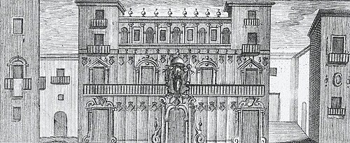 Fachada de la Casa de la Ciutat de València en un grabado de 1762