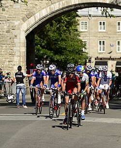 Ciclistas compitiendo en el Gran Premio de Quebec