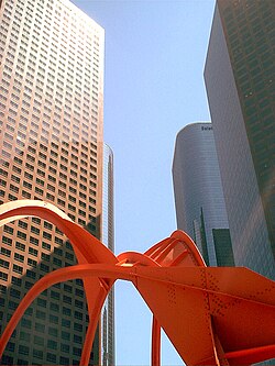 Rascacielos y edificios corporativos en el centro financiero de Los Ángeles