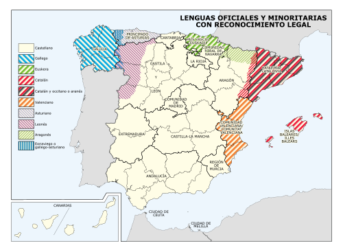 Lenguas oficiales y minoritarias con reconocimiento legal en España