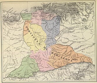 Mapa de la antigua Provincia de Barcelona