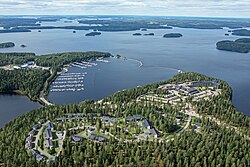Paisaje del Lago Saimaa en Finlandia.