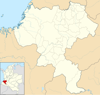 Mapa de ubicación del Parque Arqueológico Nacional de Tierradentro en el Cauca