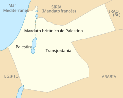 Mapa del Mandato Británico de Palestina en 1920