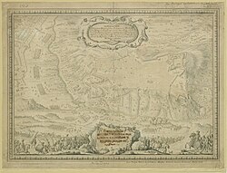 Grabado de Casteldavide sitiada y rendida por Felipe V