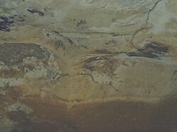Impresiones de manos en la cueva Loltún en la península de Yucatán México