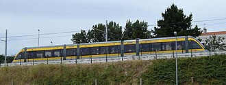 Fotografía del Metro de Oporto en movimiento.